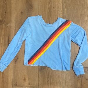 Girls striped sweatshirt (imitation aviator nation)